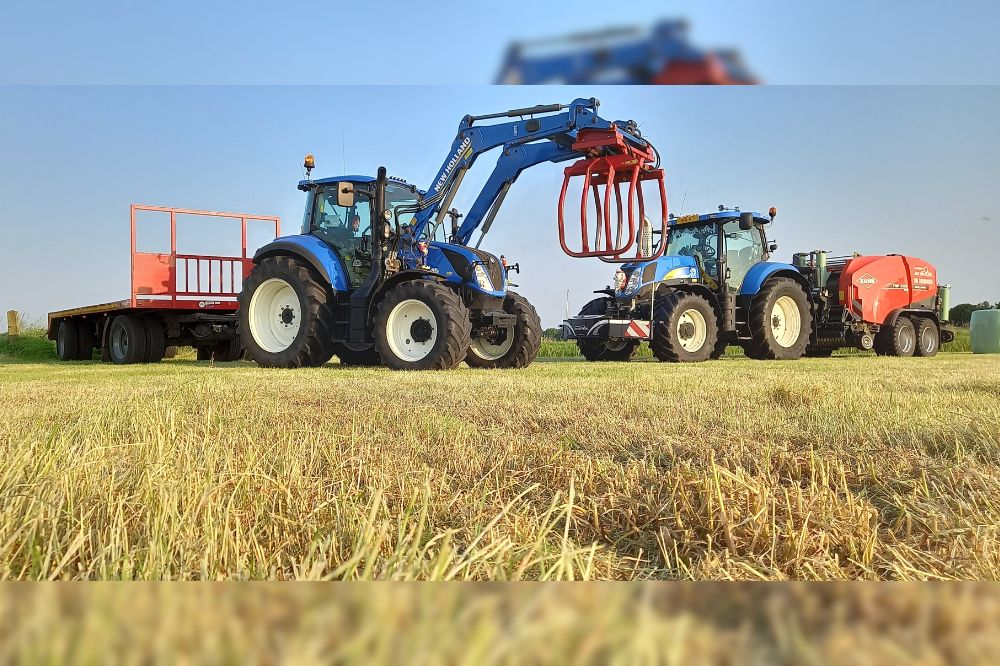 Passie kleurt blauw door de trekkers en groen door het gras